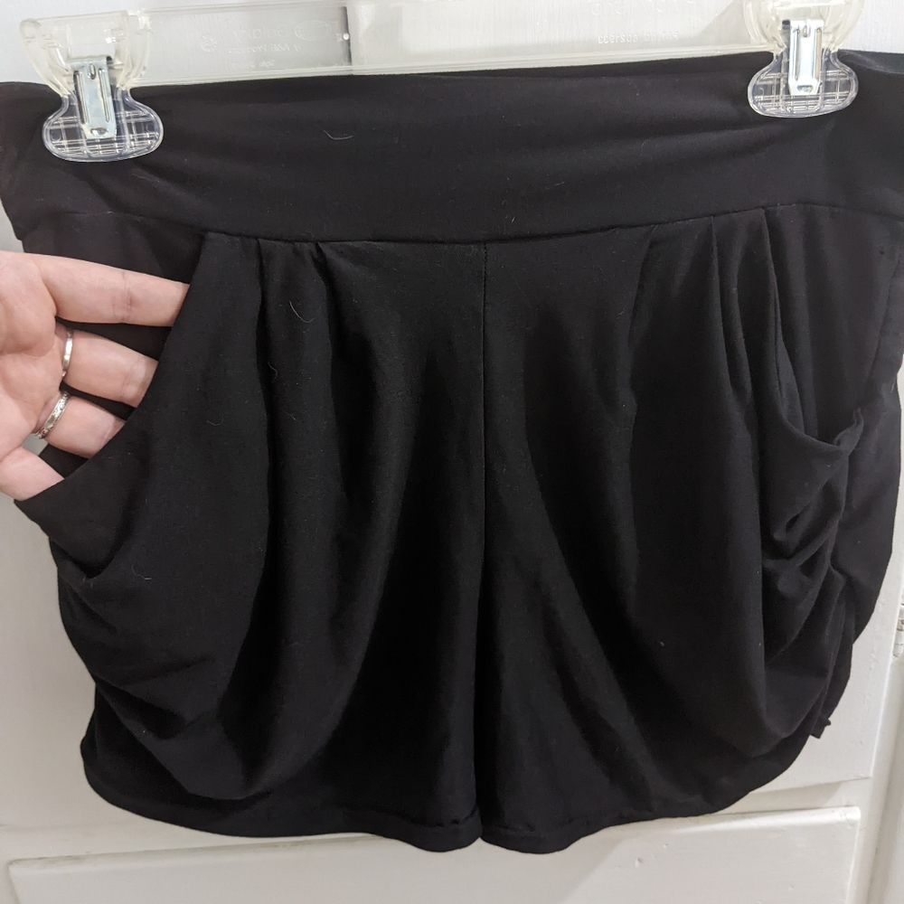 XL Black jersey cotton stretch shorts with pockets